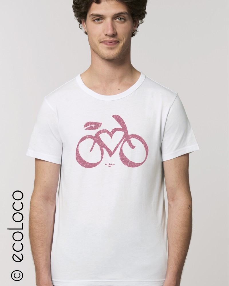T shirt bio homme cycle LOVE VELO France artisan équitable vegan ecologique