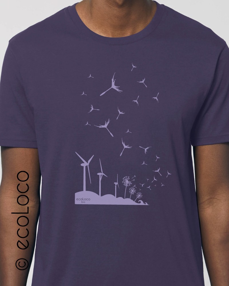 T shirt bio éolienne GRAINES France artisan ecologique
