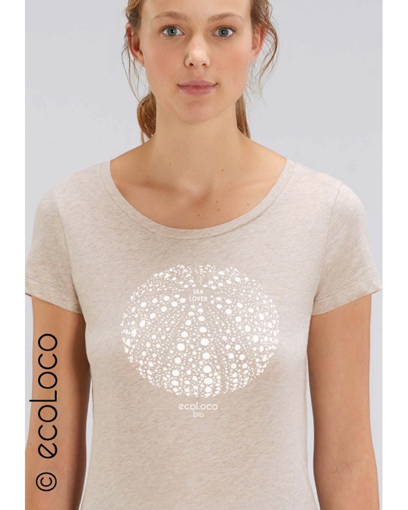 T shirt bio Oursin SEA LOVE artisan France designer equitable éthique ecologique