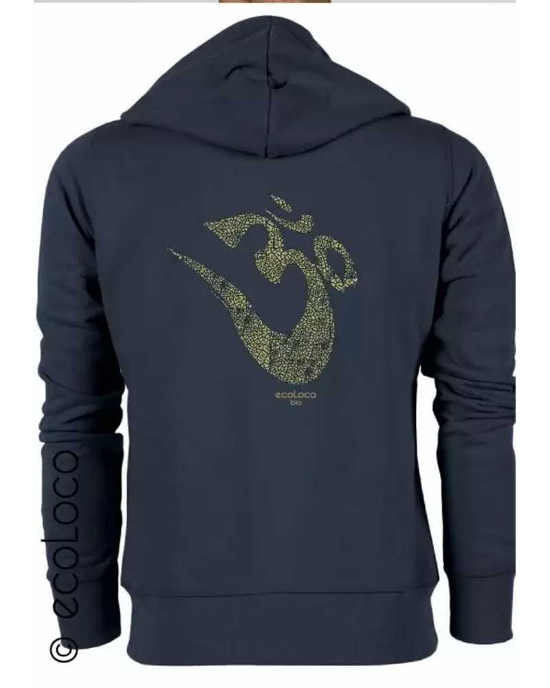 Sweat shirt bio OM YOGA MANTRA artisan créateur France équitable ecologique