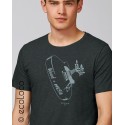 Bio T-Shirt WOOD MUSIC fair trade Frankreich ökologischer Handwerker