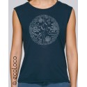 Organic modal tank top WHEEL OF LIFE mandala vegan