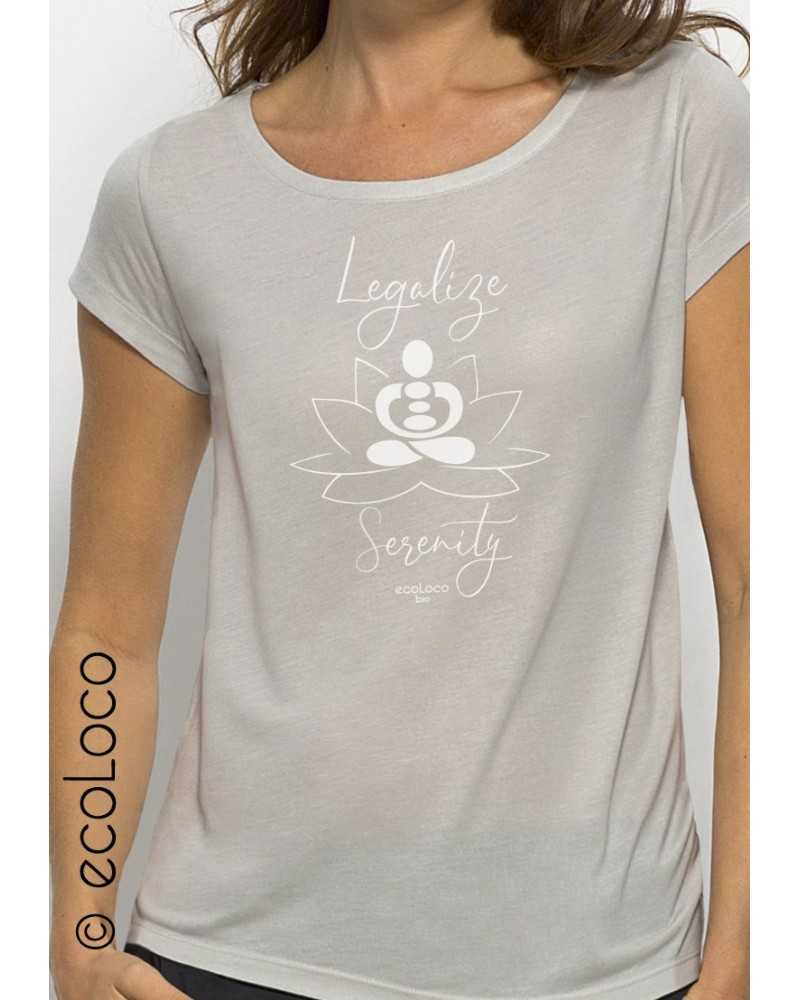 T shirt bio modal MEDITATION Serenity France artisan éthique équitable vegan ecologique