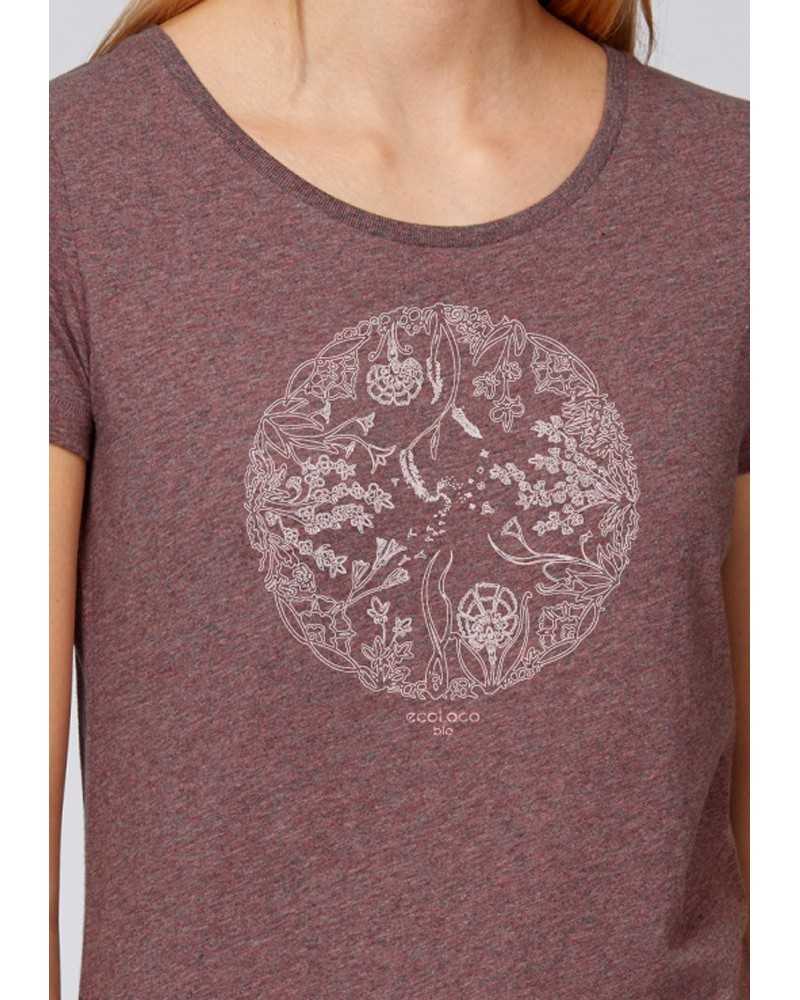 T shirt bio ROUE DE VIE mandala France artisan éthique vegan ecologique