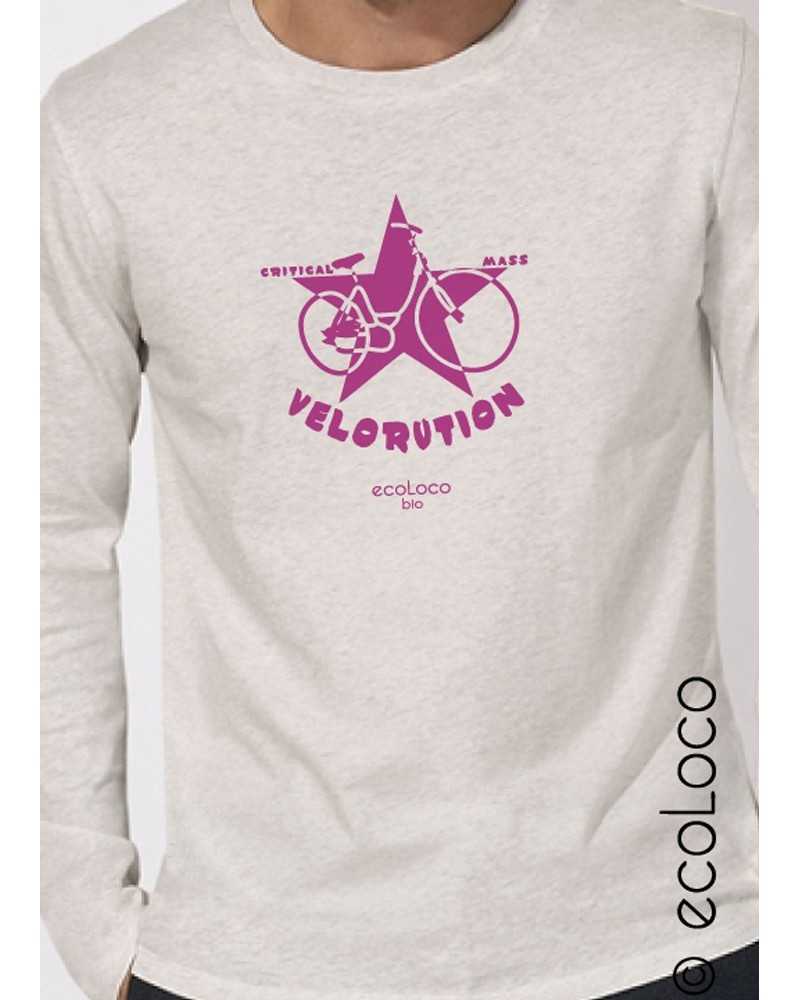 Tee-shirt bio VELORUTION France artisan vegan ecologique