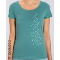 Organic T shirt FLYING AWAY fairtrade craftsman France vegan
