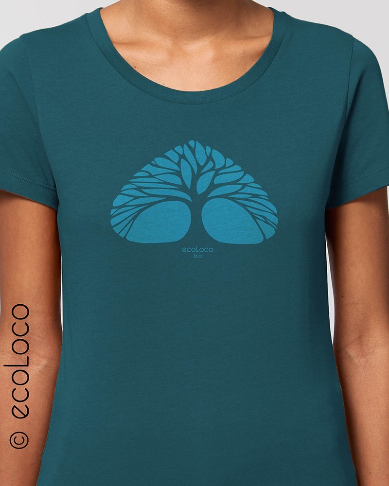 T shirt bio femme RESPIRE France artisan éthique vegan ecologique