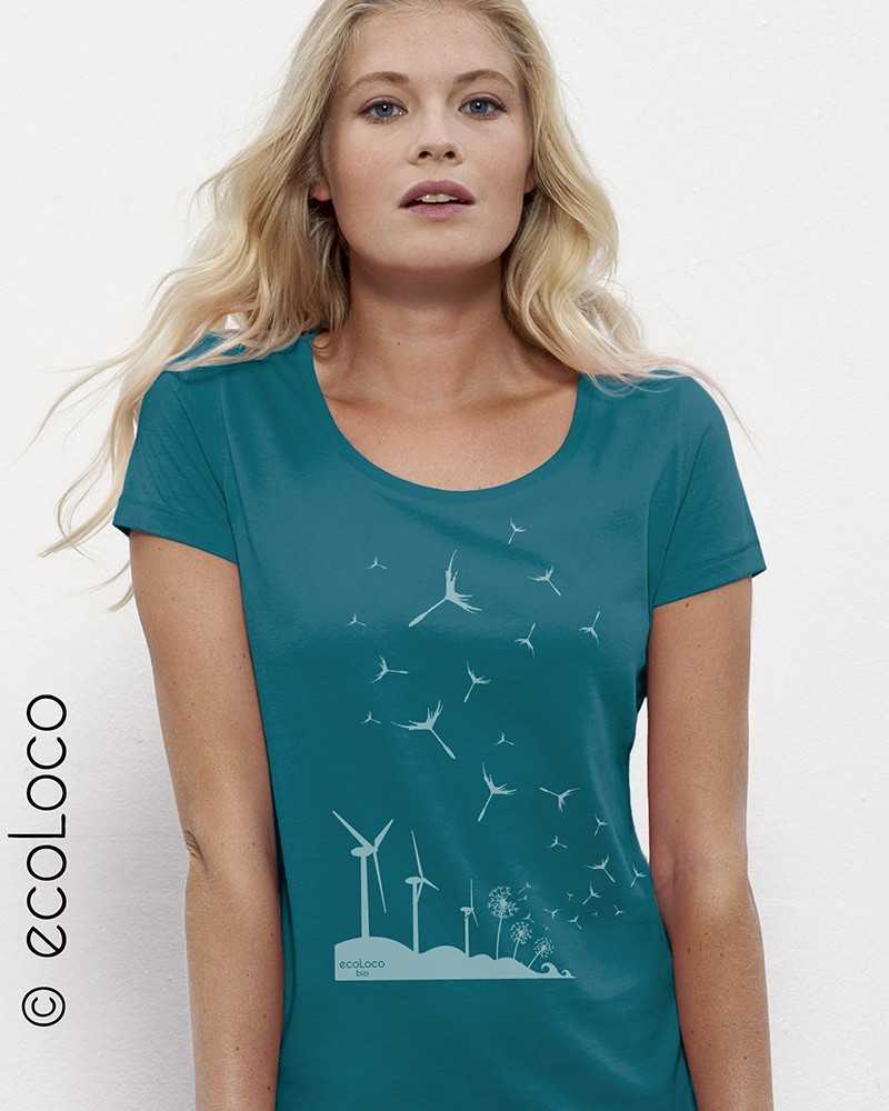 T shirt bio éolienne GRAINES France artisan éthique vegan  ecologique