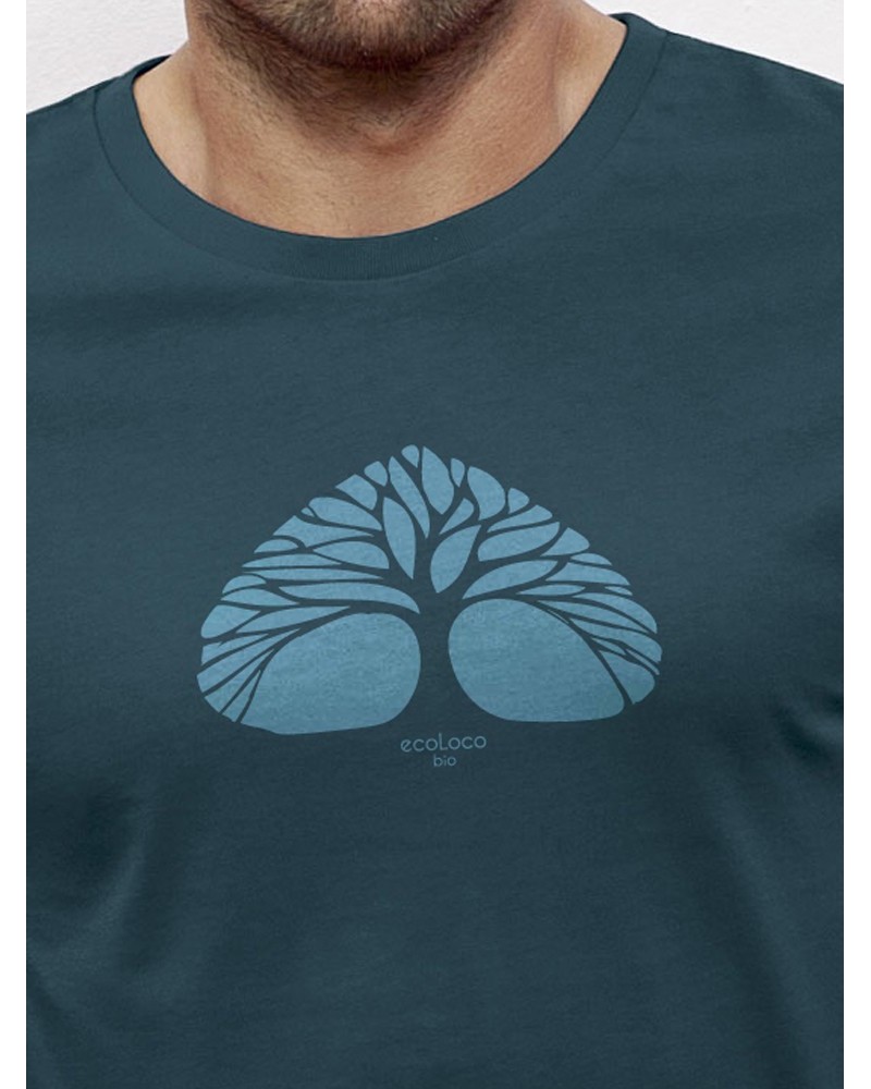 T shirt bio RESPIRE arbre poumon France artisan équitable vegan ecologique