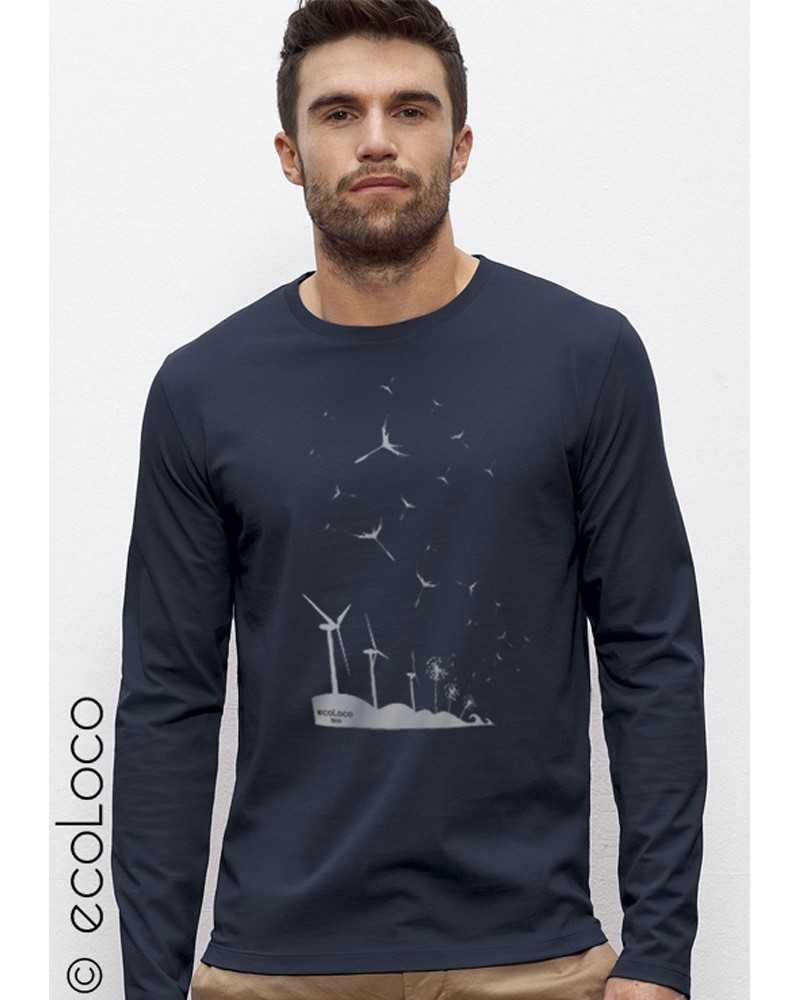 T shirt bio éolienne GRAINES France artisan équitable vegan ecologique