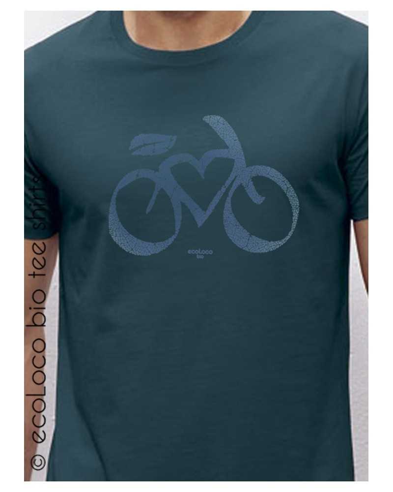 T shirt bio homme cycle LOVE VELO France artisan équitable vegan ecologique