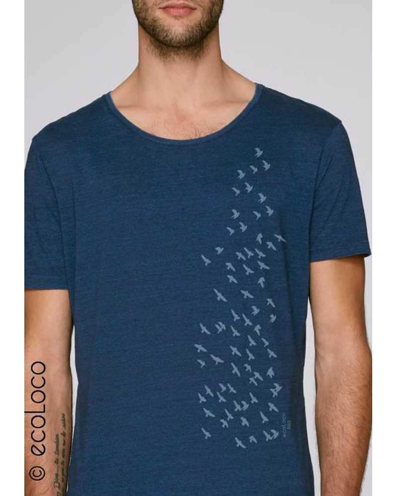 T shirt bio ENVOL oiseau France artisan équitable vegan ecologique