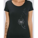 women black Organic T shirt DANDELION fairtrade craftsman France vegan