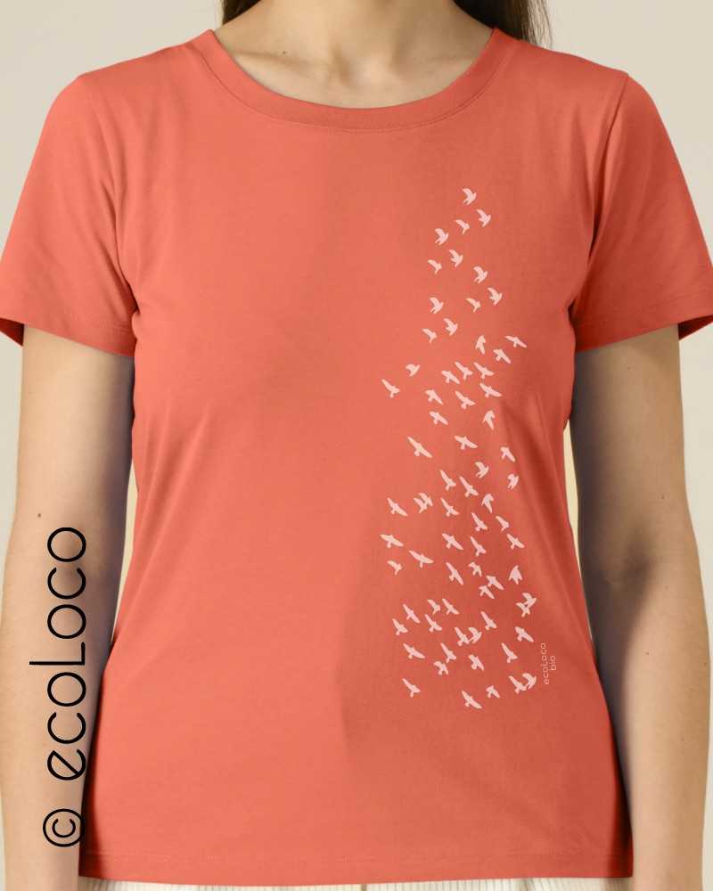 Loose Organic women T-shirt FLYING AWAY Fair trade France vegan