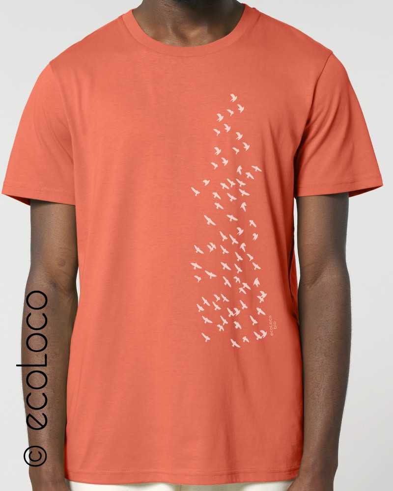 T shirt bio ENVOL oiseau France artisan équitable vegan ecologique