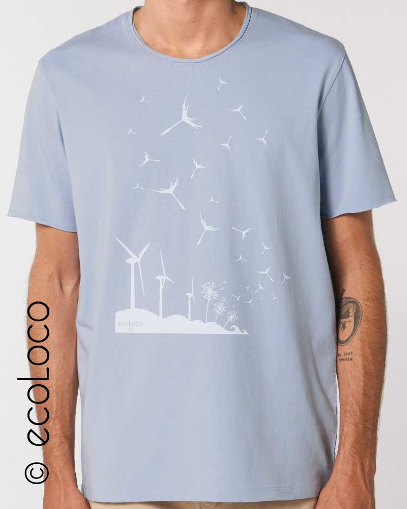 T shirt bio homme ecoLoco éolienne GRAINES France artisan ecologique
