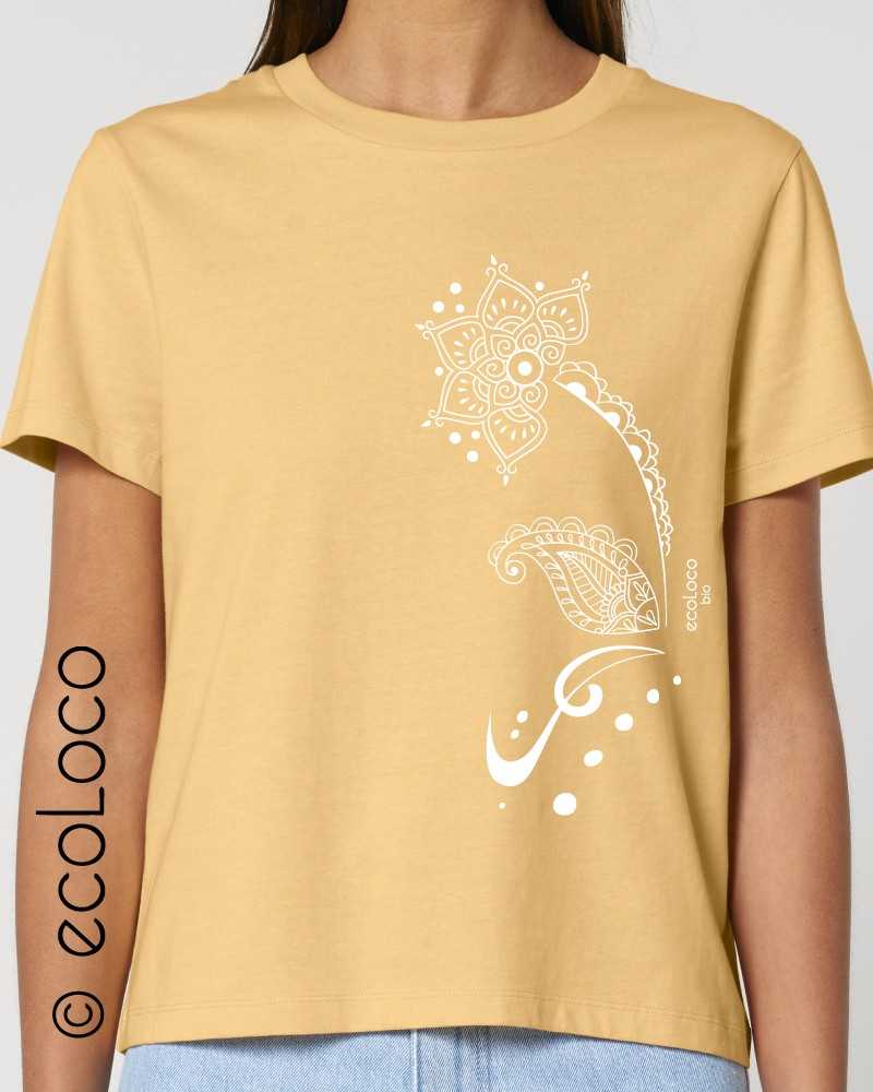 Organic t shirt HENNA tattoo Fair trade organic clothing France vegan