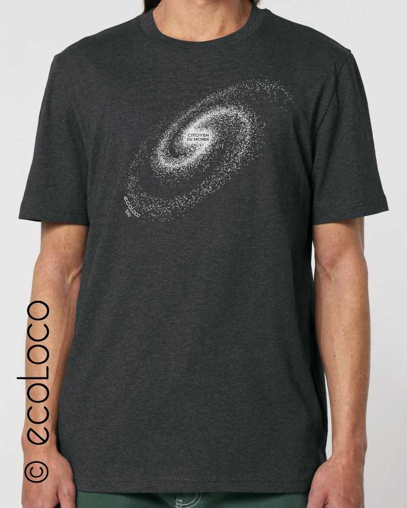 Organic t-shirt WORLD CITIZEN GALAXY Fair trade organic clothing France