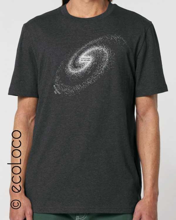 T shirt bio homme CITOYEN DU MONDE artisan de France ecoLoco vegan ecologique