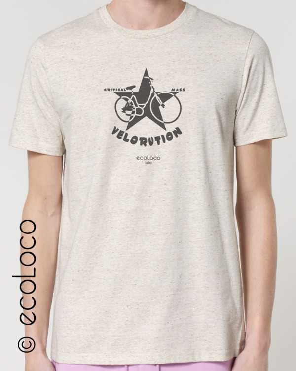 T shirt bio VELORUTION cycle artisan de France ecoLoco pour transport écologique ecologique