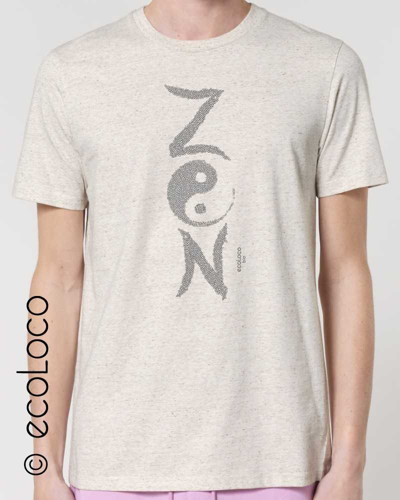 Organic T-shirt ZEN yin yang yoga Fair wear France vegan
