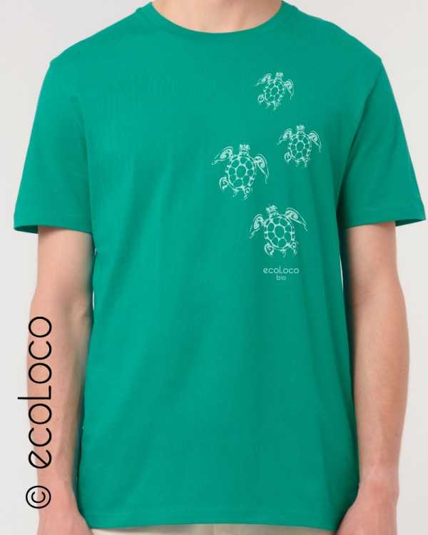 Tshirt bio TATOO MAORI TORTUES France artisan équitable vegan Fair Wear